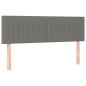 vidaXL Boxspringbett mit Matratze & LED Dunkelgrau 140x200 cm Stoff
