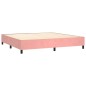 vidaXL Boxspringbett mit Matratze Rosa 200x200 cm Samt vidaXL Boxspringbett mit Matratze Rosa 200x200 cm Samt