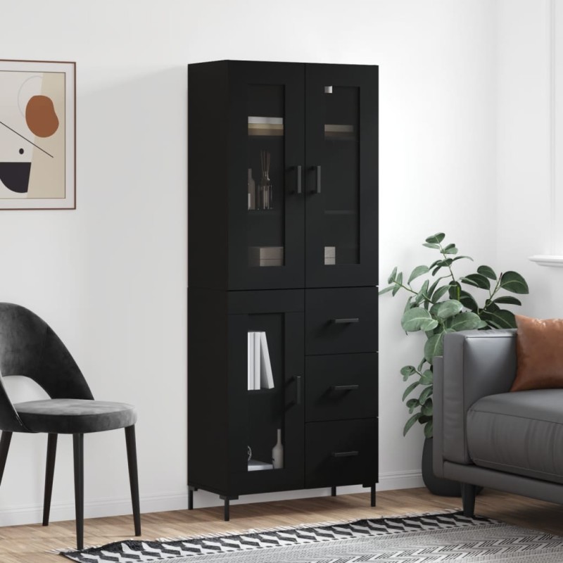 vidaXL Highboard Schwarz 69,5x34x180 cm Holzwerkstoff vidaXL Highboard Schwarz 69,5x34x180 cm Holzwerkstoff