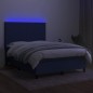 vidaXL Boxspringbett mit Matratze & LED Blau 140x190 cm Stoff vidaXL Boxspringbett mit Matratze & LED Blau 140x190 cm Stoff