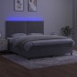 vidaXL Boxspringbett mit Matratze & LED Hellgrau 180x200 cm Samt vidaXL Boxspringbett mit Matratze & LED Hellgrau 180x200 cm Samt