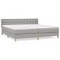 vidaXL Boxspringbett mit Matratze Hellgrau 160x200 cm Stoff vidaXL Boxspringbett mit Matratze Hellgrau 160x200 cm Stoff