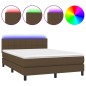 vidaXL Boxspringbett mit Matratze & LED Dunkelbraun 140x190 cm Stoff vidaXL Boxspringbett mit Matratze & LED Dunkelbraun 140x190 cm Stoff