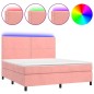 vidaXL Boxspringbett mit Matratze & LED Rosa 180x200 cm Samt vidaXL Boxspringbett mit Matratze & LED Rosa 180x200 cm Samt
