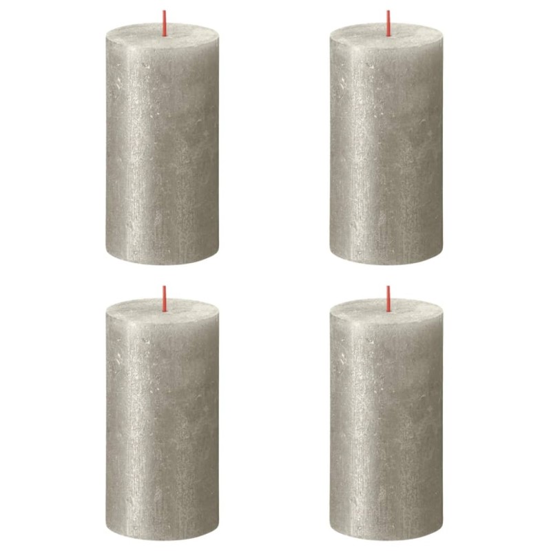 Bolsius Rustikale Stumpenkerzen Shimmer 4 Stk. 130x68 mm Champagner Bolsius Rustikale Stumpenkerzen Shimmer 4 Stk. 130x68 mm Champagner