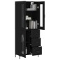vidaXL Highboard Schwarz 69,5x34x180 cm Holzwerkstoff vidaXL Highboard Schwarz 69,5x34x180 cm Holzwerkstoff