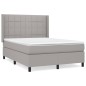 vidaXL Boxspringbett mit Matratze Hellgrau 140x200 cm Stoff vidaXL Boxspringbett mit Matratze Hellgrau 140x200 cm Stoff