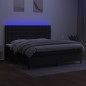 vidaXL Boxspringbett mit Matratze & LED Schwarz 200x200 cm Stoff vidaXL Boxspringbett mit Matratze & LED Schwarz 200x200 cm Stoff