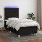 vidaXL Boxspringbett mit Matratze & LED Schwarz 100x200 cm Stoff vidaXL Boxspringbett mit Matratze & LED Schwarz 100x200 cm Stoff