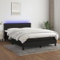 vidaXL Boxspringbett mit Matratze & LED Schwarz 140x190 cm Stoff vidaXL Boxspringbett mit Matratze & LED Schwarz 140x190 cm Stoff