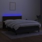 vidaXL Boxspringbett mit Matratze & LED Schwarz 140x190 cm Stoff vidaXL Boxspringbett mit Matratze & LED Schwarz 140x190 cm Stoff