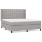 vidaXL Boxspringbett mit Matratze Hellgrau 160x200 cm Stoff vidaXL Boxspringbett mit Matratze Hellgrau 160x200 cm Stoff