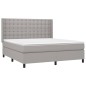 vidaXL Boxspringbett mit Matratze Hellgrau 160x200 cm Stoff vidaXL Boxspringbett mit Matratze Hellgrau 160x200 cm Stoff