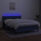 vidaXL Boxspringbett mit Matratze & LED Blau 140x200 cm Stoff vidaXL Boxspringbett mit Matratze & LED Blau 140x200 cm Stoff
