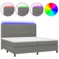 vidaXL Boxspringbett mit Matratze & LED Dunkelgrau 200x200 cm Stoff vidaXL Boxspringbett mit Matratze & LED Dunkelgrau 200x200 cm Stoff