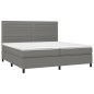 vidaXL Boxspringbett mit Matratze & LED Dunkelgrau 200x200 cm Stoff vidaXL Boxspringbett mit Matratze & LED Dunkelgrau 200x200 cm Stoff