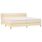 vidaXL Boxspringbett mit Matratze Creme 200x200 cm Stoff vidaXL Boxspringbett mit Matratze Creme 200x200 cm Stoff