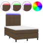 vidaXL Boxspringbett mit Matratze & LED Dunkelbraun 120x200 cm Stoff vidaXL Boxspringbett mit Matratze & LED Dunkelbraun 120x200 cm Stoff