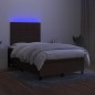 vidaXL Boxspringbett mit Matratze & LED Dunkelbraun 120x200 cm Stoff vidaXL Boxspringbett mit Matratze & LED Dunkelbraun 120x200 cm Stoff
