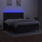 vidaXL Boxspringbett mit Matratze & LED Schwarz 180x200 cm Stoff vidaXL Boxspringbett mit Matratze & LED Schwarz 180x200 cm Stoff