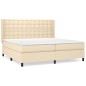 vidaXL Boxspringbett mit Matratze Creme 200x200 cm Stoff vidaXL Boxspringbett mit Matratze Creme 200x200 cm Stoff