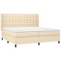 vidaXL Boxspringbett mit Matratze Creme 200x200 cm Stoff vidaXL Boxspringbett mit Matratze Creme 200x200 cm Stoff