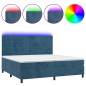 vidaXL Boxspringbett mit Matratze & LED Dunkelblau 200x200 cm Samt vidaXL Boxspringbett mit Matratze & LED Dunkelblau 200x200 cm Samt