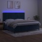 vidaXL Boxspringbett mit Matratze & LED Dunkelblau 200x200 cm Samt vidaXL Boxspringbett mit Matratze & LED Dunkelblau 200x200 cm Samt