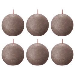 Bolsius Rustikale Kugelkerzen Shine 6 Stk. 76x71 mm Rustikales Taupe