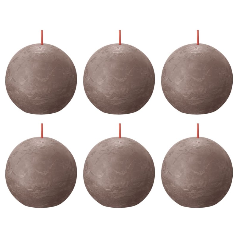 Bolsius Rustikale Kugelkerzen Shine 6 Stk. 76x71 mm Rustikales Taupe Bolsius Rustikale Kugelkerzen Shine 6 Stk. 76x71 mm Rustikales Taupe