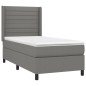 vidaXL Boxspringbett mit Matratze Dunkelgrau 100x200 cm Stoff vidaXL Boxspringbett mit Matratze Dunkelgrau 100x200 cm Stoff