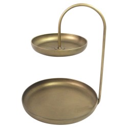 Lesli Living 2-stöckige Etagere Julie 31x30x40 cm Gold