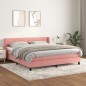 vidaXL Boxspringbett mit Matratze Rosa 180x200 cm Samt vidaXL Boxspringbett mit Matratze Rosa 180x200 cm Samt