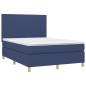 vidaXL Boxspringbett mit Matratze & LED Blau 140x190 cm Stoff vidaXL Boxspringbett mit Matratze & LED Blau 140x190 cm Stoff