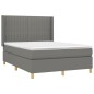 vidaXL Boxspringbett mit Matratze Dunkelgrau 140x200 cm Stoff vidaXL Boxspringbett mit Matratze Dunkelgrau 140x200 cm Stoff