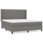 vidaXL Boxspringbett mit Matratze Dunkelgrau 160x200 cm Stoff vidaXL Boxspringbett mit Matratze Dunkelgrau 160x200 cm Stoff