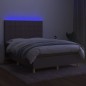 vidaXL Boxspringbett mit Matratze & LED Taupe 140x200 cm Stoff vidaXL Boxspringbett mit Matratze & LED Taupe 140x200 cm Stoff