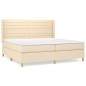 vidaXL Boxspringbett mit Matratze Creme 200x200 cm Stoff vidaXL Boxspringbett mit Matratze Creme 200x200 cm Stoff