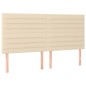 vidaXL Boxspringbett mit Matratze Creme 200x200 cm Stoff vidaXL Boxspringbett mit Matratze Creme 200x200 cm Stoff