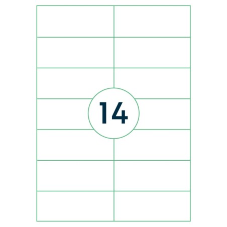 rillprint Selbstklebende Aufkleber Etiketten 105x42,4 mm 500 Blatt Weiß