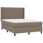 vidaXL Boxspringbett mit Matratze Taupe 140x200 cm Stoff vidaXL Boxspringbett mit Matratze Taupe 140x200 cm Stoff