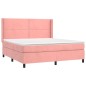 vidaXL Boxspringbett mit Matratze Rosa 180x200 cm Samt vidaXL Boxspringbett mit Matratze Rosa 180x200 cm Samt