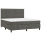 vidaXL Boxspringbett mit Matratze & LED Dunkelgrau 180x200 cm Samt vidaXL Boxspringbett mit Matratze & LED Dunkelgrau 180x200 cm Samt