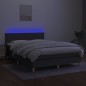 vidaXL Boxspringbett mit Matratze & LED Dunkelgrau 140x190 cm Stoff vidaXL Boxspringbett mit Matratze & LED Dunkelgrau 140x190 cm Stoff
