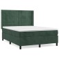 vidaXL Boxspringbett mit Matratze Dunkelgrün 140x190 cm Samt vidaXL Boxspringbett mit Matratze Dunkelgrün 140x190 cm Samt