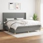 vidaXL Boxspringbett mit Matratze Dunkelgrau 200x200 cm Stoff vidaXL Boxspringbett mit Matratze Dunkelgrau 200x200 cm Stoff