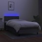 vidaXL Boxspringbett mit Matratze & LED Dunkelgrau 80x200 cm Stoff vidaXL Boxspringbett mit Matratze & LED Dunkelgrau 80x200 cm Stoff