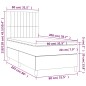 vidaXL Boxspringbett mit Matratze & LED Dunkelgrau 80x200 cm Stoff vidaXL Boxspringbett mit Matratze & LED Dunkelgrau 80x200 cm Stoff