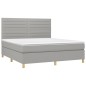 vidaXL Boxspringbett mit Matratze & LED Hellgrau 180x200 cm Stoff vidaXL Boxspringbett mit Matratze & LED Hellgrau 180x200 cm Stoff