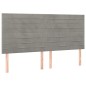 vidaXL Boxspringbett mit Matratze & LED Hellgrau 200x200 cm Samt vidaXL Boxspringbett mit Matratze & LED Hellgrau 200x200 cm Samt
